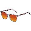 Profile View of Elton John Single 2 Designer Polarized Sunglasses with Custom Cut Red Mirror Lenses in Tortoise Havana Brown Unisex Square Full Rim Acetate 45 mm