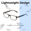 Lightweight Construction Illustration of Perry Ellis PEBX44 Unisex Rectangular Full Rim Designer Reading Glasses in Gloss Black Marble 50mm