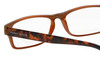Close Up View of Perry Ellis PEBX44 Unisex Rectangular Full Rim Designer Reading Glasses in Gloss Brown Marble 50mm