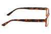 Side View of Perry Ellis PEBX44 Designer Reading Eye Glasses with Custom Cut Powered Lenses in Gloss Brown Marble Unisex Rectangular Full Rim Acetate 50 mm