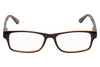 Front View of Perry Ellis PEBX44 Designer Blue Light Blocking Eyeglasses in Gloss Brown Marble Unisex Rectangular Full Rim Acetate 50 mm