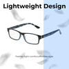 Lightweight Construction Illustration of Perry Ellis PEBX44 Designer Reading Eye Glasses with Custom Cut Powered Lenses in Gloss Navy Blue Marble Unisex Rectangular Full Rim Acetate 50 mm