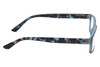 Side View of Perry Ellis PEBX44 Designer Blue Light Blocking Eyeglasses in Gloss Navy Blue Marble Unisex Rectangular Full Rim Acetate 50 mm