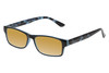 Perry Ellis PEBX44 Unisex Rectangular Designer Polarized Sunglasses in Gloss Navy Blue Marble 50mm CHOOSE LENS COLOR with Custom Cut Gold Mirror Lenses