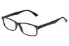 Profile View of Perry Ellis PEBX54 Unisex Rectangular Full Rim Designer Reading Glasses in Gloss Black Marble 53mm