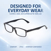 Comfort, Stylish, Everyday Confidence Illustration of Perry Ellis PEBX54 Unisex Rectangular Full Rim Designer Reading Glasses in Gloss Navy Blue Marble 53mm