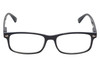 Front View of Perry Ellis PEBX54 Designer Reading Eye Glasses with Custom Cut Powered Lenses in Gloss Navy Blue Marble Unisex Rectangular Full Rim Acetate 53 mm