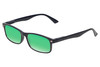 Perry Ellis PEBX54 Unisex Rectangular Designer Polarized Sunglasses in Gloss Navy Blue Marble 53mm CHOOSE LENS COLOR with Custom Cut Green Mirror Lenses