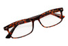 Top View of Perry Ellis PEBX54 Unisex Rectangular Full Rim Designer Reading Glasses in Gloss Tortoise Havana Marble 53mm
