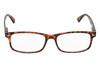 Front View of Perry Ellis PEBX54 Designer Reading Eye Glasses with Custom Cut Powered Lenses in Gloss Tortoise Havana Marble Unisex Rectangular Full Rim Acetate 53 mm