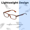 Lightweight Construction Illustration of Perry Ellis PEBX54 Designer Reading Eye Glasses with Custom Cut Powered Lenses in Gloss Tortoise Havana Marble Unisex Rectangular Full Rim Acetate 53 mm