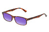 Perry Ellis PEBX54 Unisex Rectangular Designer Polarized Sunglasses in Gloss Tortoise Havana Marble 53mm CHOOSE LENS COLOR with Custom Cut Purple Mirror Lenses