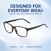 Comfort, Stylish, Everyday Confidence Illustration of Perry Ellis PEBX55 Unisex Square Full Rim Designer Reading Glasses in Gloss Black Marble 52mm