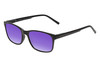 Perry Ellis PEBX55 Unisex Square Designer Polarized Sunglasses in Gloss Black Marble 52mm CHOOSE LENS COLOR with Custom Cut Purple Mirror Lenses