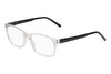 Profile View of Perry Ellis PEBX55 Unisex Square Full Rim Designer Reading Glasses in Gloss Crystal Clear Marble 52mm
