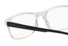 Close Up View of Perry Ellis PEBX55 Unisex Square Full Rim Designer Reading Glasses in Gloss Crystal Clear Marble 52mm