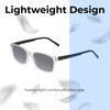 Lightweight Construction Illustration of Perry Ellis PEBX55 Designer Polarized Sunglasses with Custom Cut Smoke Grey Lenses in Gloss Crystal Clear Marble Unisex Square Full Rim Acetate 52 mm