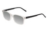Perry Ellis PEBX55 Unisex Square Designer Polarized Sunglasses in Gloss Crystal Clear Marble 52mm CHOOSE LENS COLOR with Custom Cut Silver Mirror Lenses