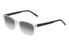 Perry Ellis PEBX55 Unisex Square Designer NON-polarized Sunglasses in Gloss Crystal Clear Marble 52mm CHOOSE LENS COLOR with Custom Cut Grey Gradient Lenses
