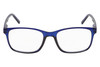 Front View of Perry Ellis PEBX55 Designer Single Vision Prescription Rx Eyeglasses in Gloss Navy Blue Marble Unisex Square Full Rim Acetate 52 mm