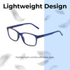 Lightweight Construction Illustration of Perry Ellis PEBX55 Designer Progressive Lens Prescription Rx Eyeglasses in Gloss Navy Blue Marble Unisex Square Full Rim Acetate 52 mm