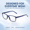Comfort, Stylish, Everyday Confidence Illustration of Perry Ellis PEBX55 Designer Progressive Lens Prescription Rx Eyeglasses in Gloss Navy Blue Marble Unisex Square Full Rim Acetate 52 mm