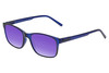 Perry Ellis PEBX55 Unisex Square Designer Polarized Sunglasses in Gloss Navy Blue Marble 52mm CHOOSE LENS COLOR with Custom Cut Purple Mirror Lenses