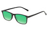 Perry Ellis PEBX57 Unisex Panthos Designer Polarized Sunglasses in Gloss Black Marble 50mm CHOOSE LENS COLOR with Custom Cut Green Mirror Lenses