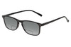 Profile View of Perry Ellis PEBX57 Designer Polarized Reading Sunglasses with Custom Cut Powered Smoke Grey Lenses in Gloss Black Marble Unisex Panthos Full Rim Acetate 50 mm