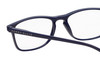 Close Up View of Perry Ellis PEBX57 Unisex Panthos Full Rim Designer Reading Glasses in Gloss Navy Blue Marble 50mm
