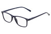 Profile View of Perry Ellis PEBX57 Designer Bi-Focal Prescription Rx Eyeglasses in Gloss Navy Blue Marble Unisex Panthos Full Rim Acetate 50 mm