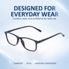 Comfort, Stylish, Everyday Confidence Illustration of Perry Ellis PEBX57 Designer Progressive Lens Blue Light Blocking Eyeglasses in Gloss Navy Blue Marble Unisex Panthos Full Rim Acetate 50 mm