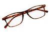 Top View of Perry Ellis PEBX57 Unisex Panthos Full Rim Designer Reading Glasses in Gloss Tortoise Havana Marble 50mm