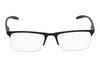 Front View of Perry Ellis PEBX58 Unisex Rectangular Semi-Rimless Designer Reading Glasses in Gloss Black Marble 50mm