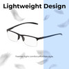 Lightweight Construction Illustration of Perry Ellis PEBX58 Unisex Rectangular Semi-Rimless Designer Reading Glasses in Gloss Black Marble 50mm