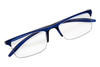 Top View of Perry Ellis PEBX58 Unisex Rectangular Semi-Rimless Designer Reading Glasses in Gloss Navy Blue Marble 50mm