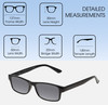 Dimensions and Measurements Illustration of Perry Ellis PEBX59 Designer Polarized Sunglasses with Custom Cut Smoke Grey Lenses in Gloss Black Marble Unisex Rectangular Full Rim Acetate 50 mm
