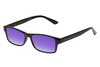 Perry Ellis PEBX59 Unisex Rectangular Designer Polarized Sunglasses in Gloss Black Marble 50mm CHOOSE LENS COLOR with Custom Cut Purple Mirror Lenses
