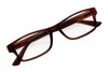 Top View of Perry Ellis PEBX59 Designer Reading Eye Glasses with Custom Cut Powered Lenses in Gloss Dark Brown Marble Unisex Rectangular Full Rim Acetate 50 mm