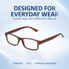 Comfort, Stylish, Everyday Confidence Illustration of Perry Ellis PEBX59 Designer Single Vision Prescription Rx Eyeglasses in Gloss Dark Brown Marble Unisex Rectangular Full Rim Acetate 50 mm