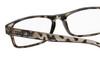 Close Up View of Perry Ellis PEBX59 Designer Reading Eye Glasses with Custom Cut Powered Lenses in Gloss Grey Tortoise Havana Marble Unisex Rectangular Full Rim Acetate 50 mm