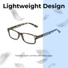 Lightweight Construction Illustration of Perry Ellis PEBX59 Designer Reading Eye Glasses with Custom Cut Powered Lenses in Gloss Grey Tortoise Havana Marble Unisex Rectangular Full Rim Acetate 50 mm
