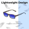 Lightweight Construction Illustration of Perry Ellis PEBX59 Designer Polarized Sunglasses with Custom Cut Blue Mirror Lenses in Gloss Grey Tortoise Havana Marble Unisex Rectangular Full Rim Acetate 50 mm
