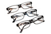 Side View of Perry Ellis PEBX44 Unisex Rectangular Full Rim Designer Reading Glasses in Gloss Black Marble, Gloss Brown Marble, Gloss Navy Blue Marble 50mm