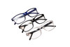 Side View of Perry Ellis PEBX54 Unisex Rectangular Full Rim Designer Reading Glasses in Gloss Brown Marble, Gloss Navy Blue Marble, Gloss Black Marble 53mm