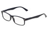 Profile View of Perry Ellis PEBX54 Unisex Rectangular Full Rim Designer Reading Glasses in Gloss Navy Blue Marble 53mm