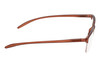 Side View of Perry Ellis PEBX58 Unisex Rectangular Semi-Rimless Designer Reading Glasses in Gloss Dark Brown Marble 50mm