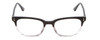 Front View of Ernest Hemingway H4819 Designer Reading Eye Glasses with Custom Cut Powered Lenses in Black Clear Grey Gradient Ladies Cateye Full Rim Acetate 52 mm