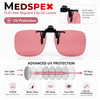 MEDSPEX Unisex FL41 Clip-On Lenses – Pink | UV Protective, Migraine Lens for Men & Women | Light sensitivity Tinted Lenses with Big Bar Clips for Home, Office, and Screen Use | Eyewear image 3