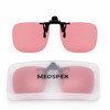 MEDSPEX Unisex FL41 Clip-On Lenses – Pink | UV Protective, Migraine Lens for Men & Women | Light sensitivity Tinted Lenses with Big Bar Clips for Home, Office, and Screen Use | Eyewear image 7